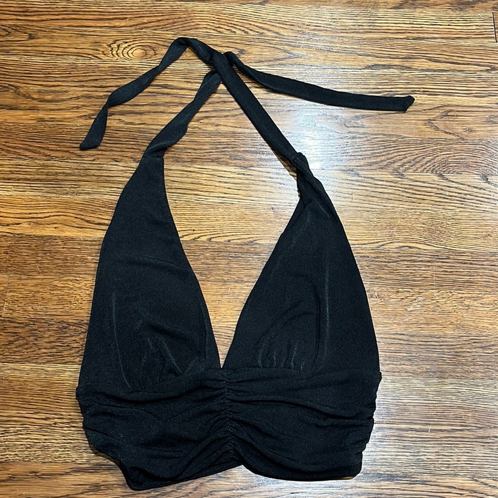 GOING OUT BLACK HALTER TOP